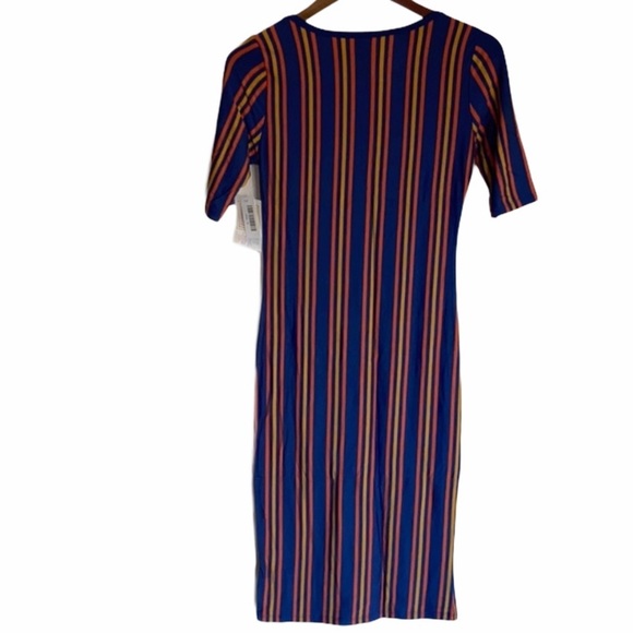 NWT LuLaRoe Julia Dress Multicolor Stripes Size S - Picture 2 of 6